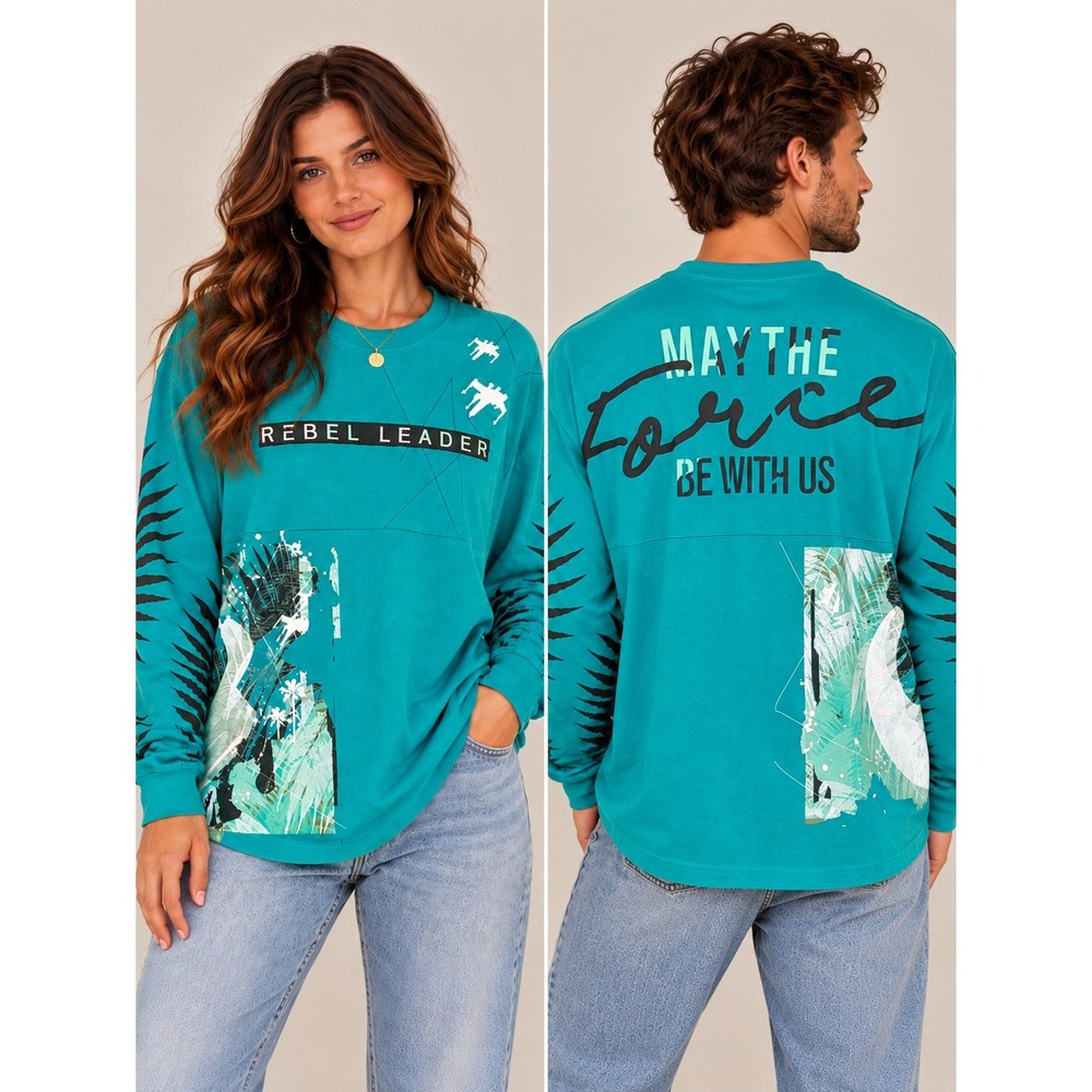 Spirit Jersey Star Wars Rebel Leader Unisex Small Teal Galactic Gorpcore Sci-Fi